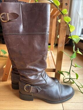 Women’s Tall Riding Boots - Dark Brown Leather